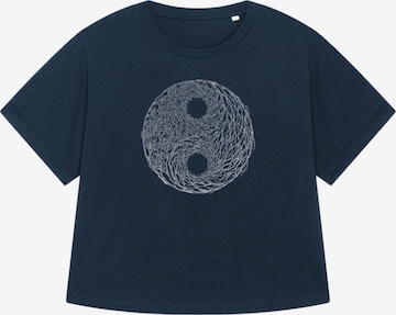 Life-TreeŠiroka majica 'Oversized Shirt Women YinYang' - plava boja: prednji dio