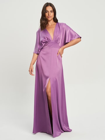 Robe 'CLAUDIA' Tussah en violet : devant