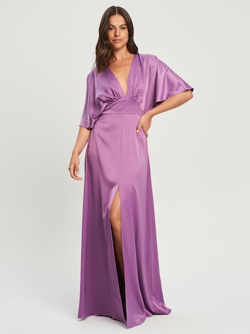 Tussah Dress 'CLAUDIA' in Purple: front