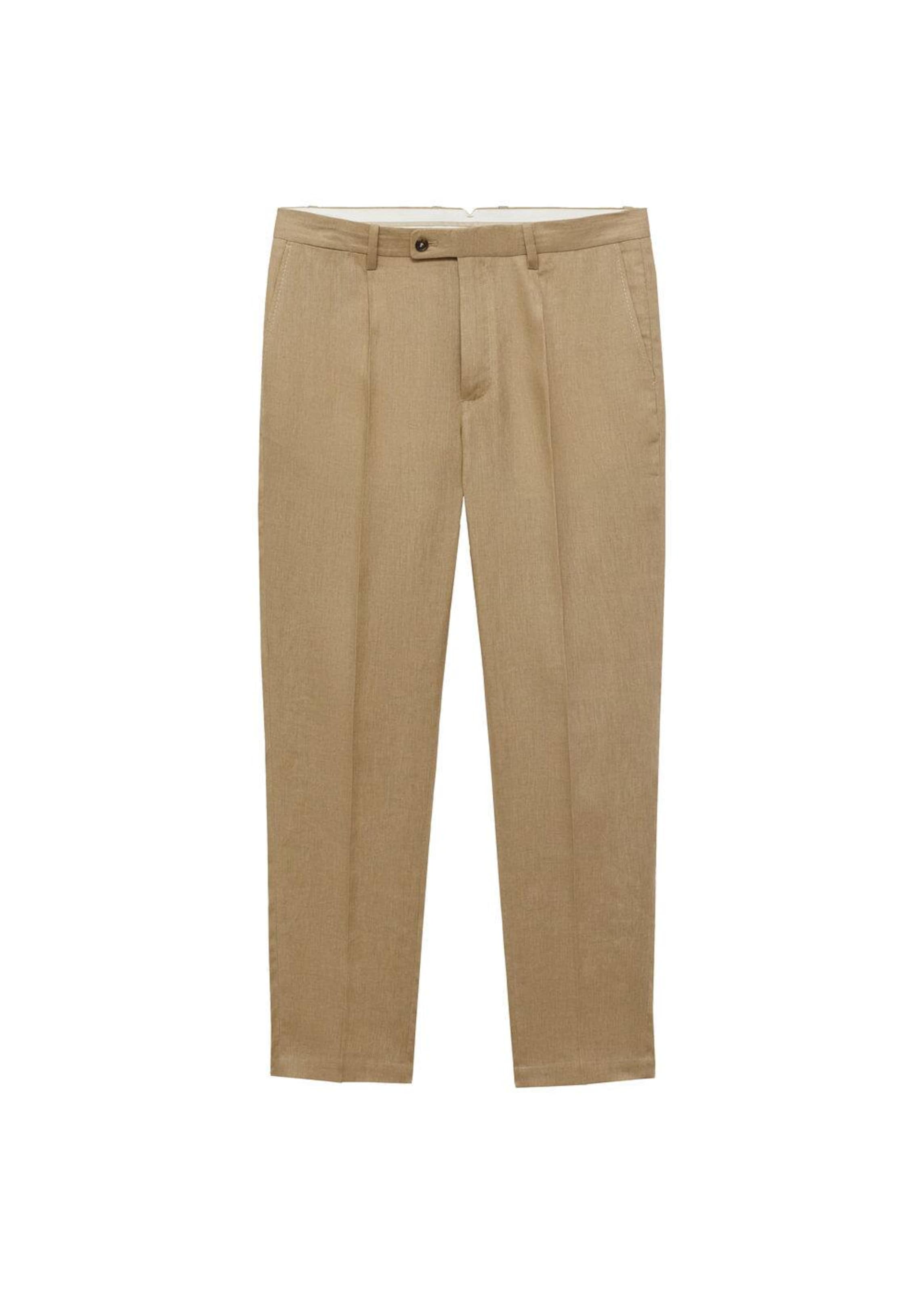 MANGO MAN Regular Pleated Pants 'Salve' in Beige: front