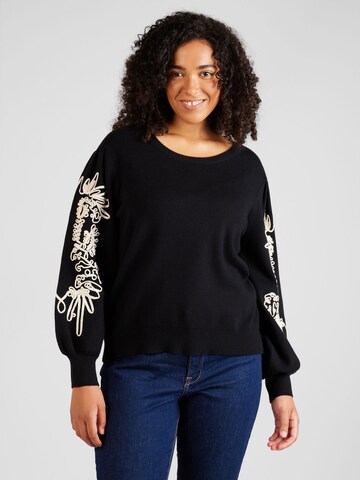 Pull-over 'JOANA' Object Curve en noir : devant