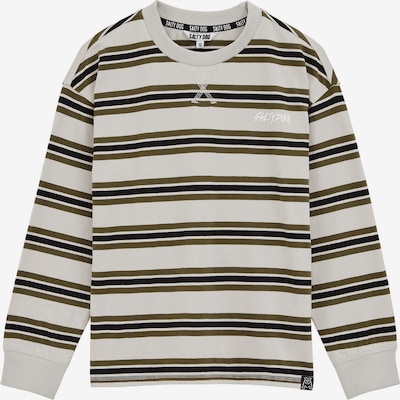 Marškinėliai iš WE Fashion, spalva – rausvai pilka / alyvuogių spalva / juoda / balta, Prekių apžvalga