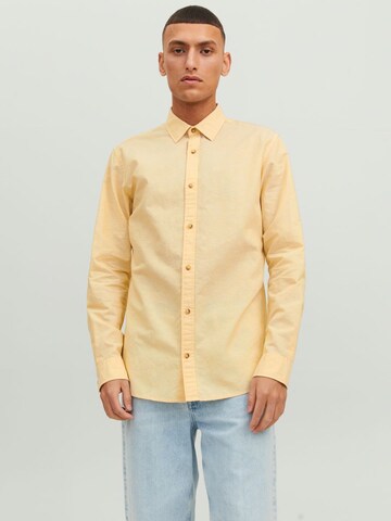 JACK & JONES Regular fit Overhemd in Geel: voorkant