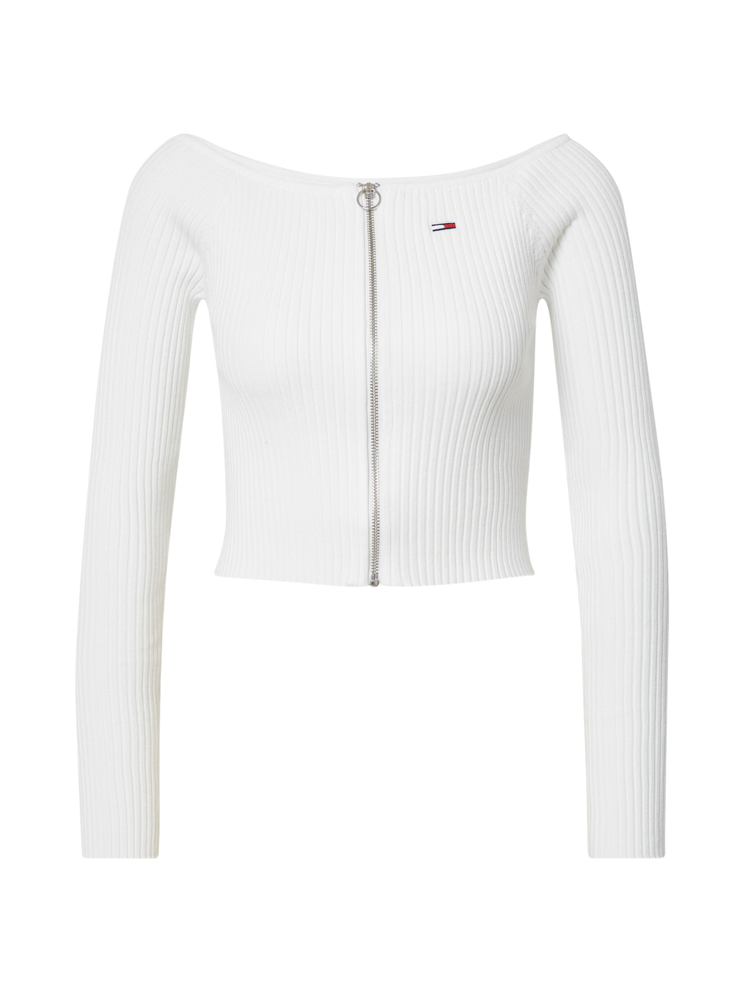 tommy jeans ribbed zip knitted shirt