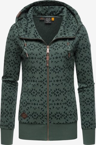 Ragwear Zip-Up Hoodie 'Cinda' in Green: front