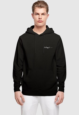 Merchcode Sweatshirt 'Be Happy' in Zwart: voorkant