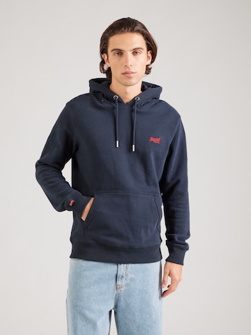 Superdry Μπλούζα φούτερ 'Essentials' σε μπλε: μπροστά