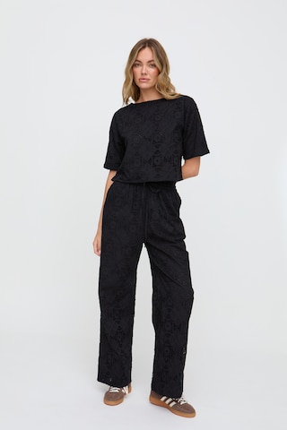 RAFFYA Bluse 'Opal Broderie Anglaise' in Schwarz