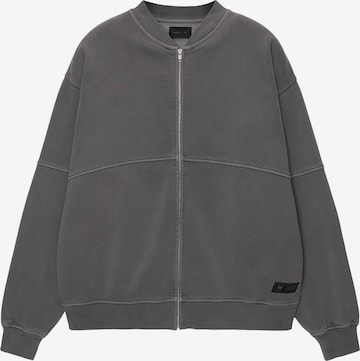 Pull&Bear Sweat jacket in Grey: front