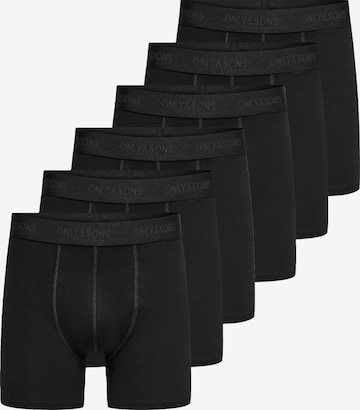Only & Sons Boxershorts 'ONSFITZ SOLID BOXER' in Zwart: voorkant