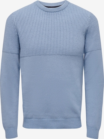 Pull-over Only & Sons en bleu : devant