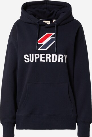 Sweat-shirt 'Stacked' Superdry en bleu : devant