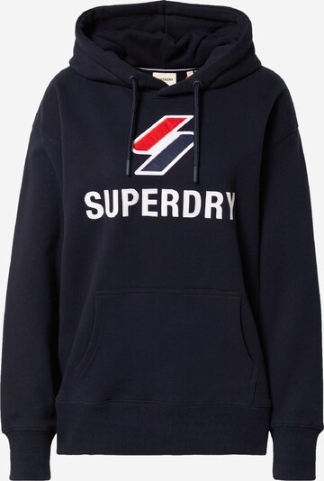 Superdry Sweat-shirt 'Stacked' en bleu marine / rouge / blanc, Vue avec produit