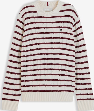 TOMMY HILFIGER Pull-over 'Essential' en 74 en bordeaux / blanc, Vue avec produit
