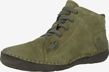 JOSEF SEIBEL Lace-Up Ankle Boots 'Fergey' in Green: front