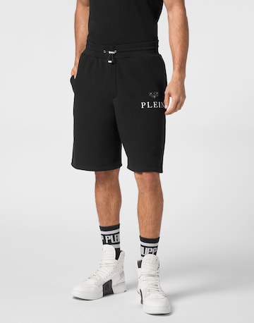 Philipp Plein Regular Trousers in Black: front