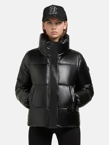 khujo Winterjas 'Rinja Shiny' in Zwart: voorkant