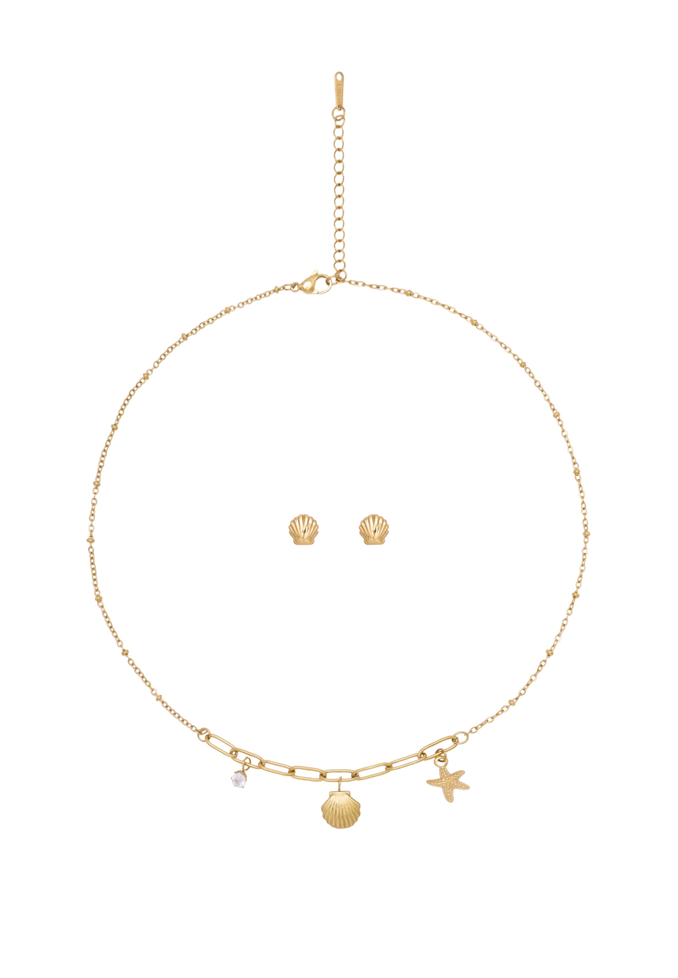 IZIA - Conjunto de joyería en oro: frente