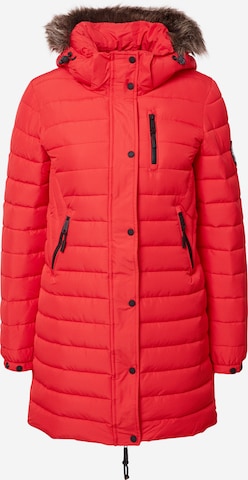 Superdry Zimní kabát – červená: přední strana