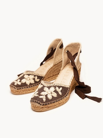 Alhamas - Sandalias 'Alpargata Cuña 7 cm' en marrón