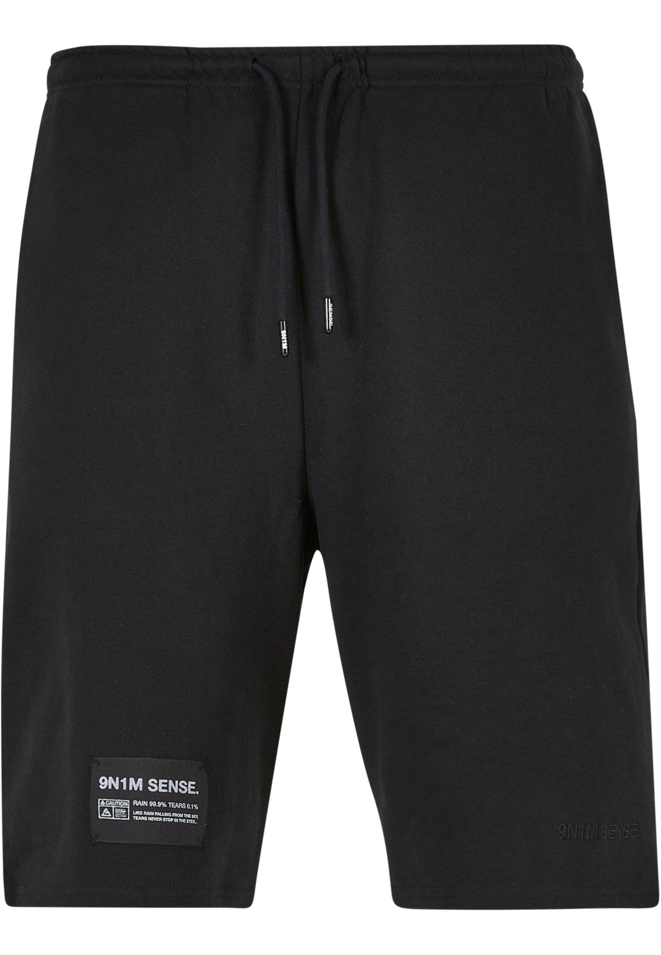 9N1M SENSE Loosefit Shorts 'Sense' in Schwarz: Vorderseite