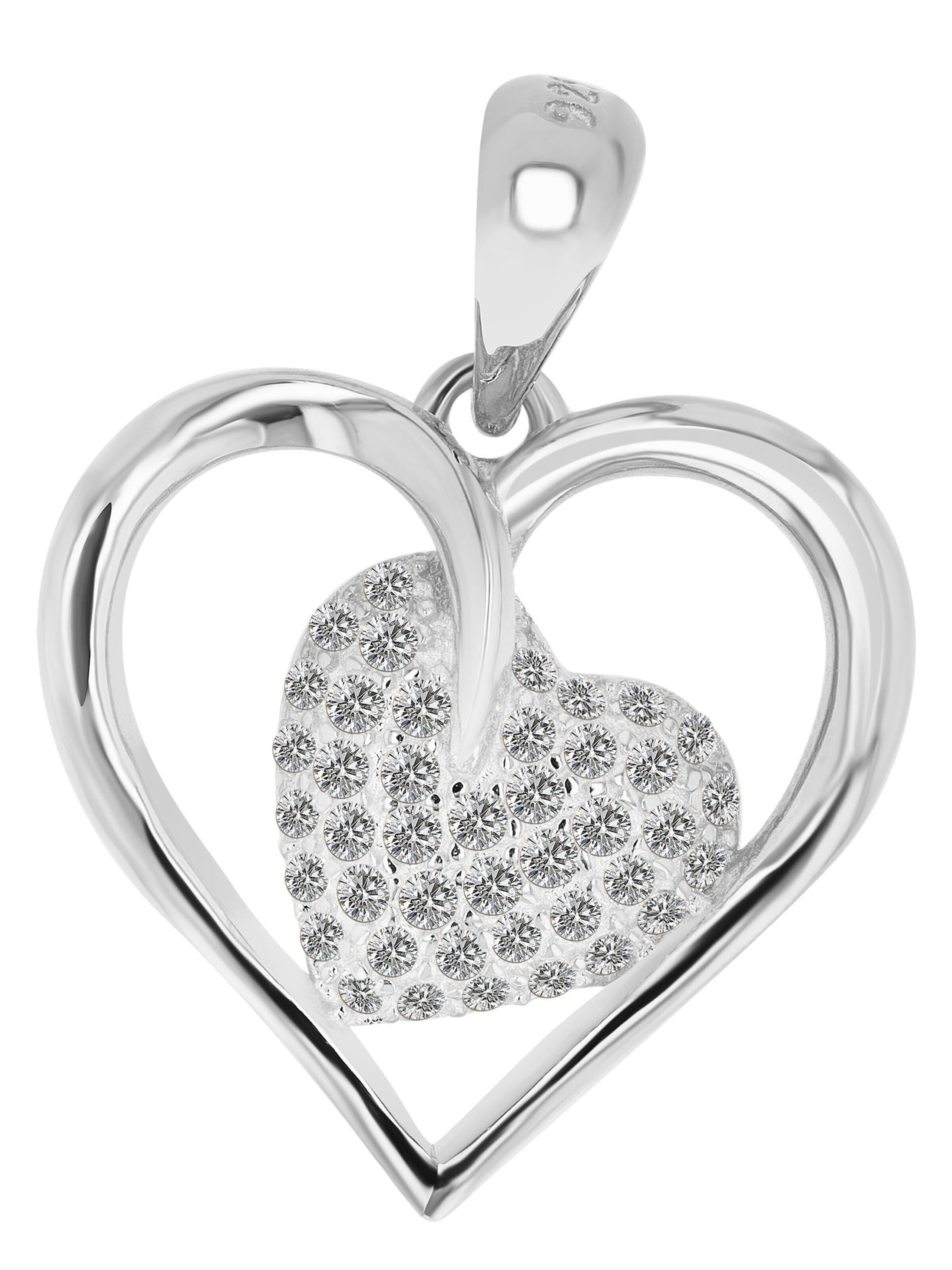 Akzent Pendant '"Weston" aus 925 Sterlingsilber, rhodiniert, langlebig' in Silver