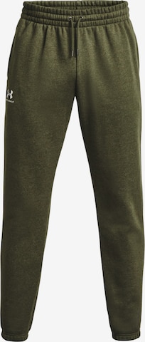 UNDER ARMOUR Workout Pants 'Essential' in Green: front