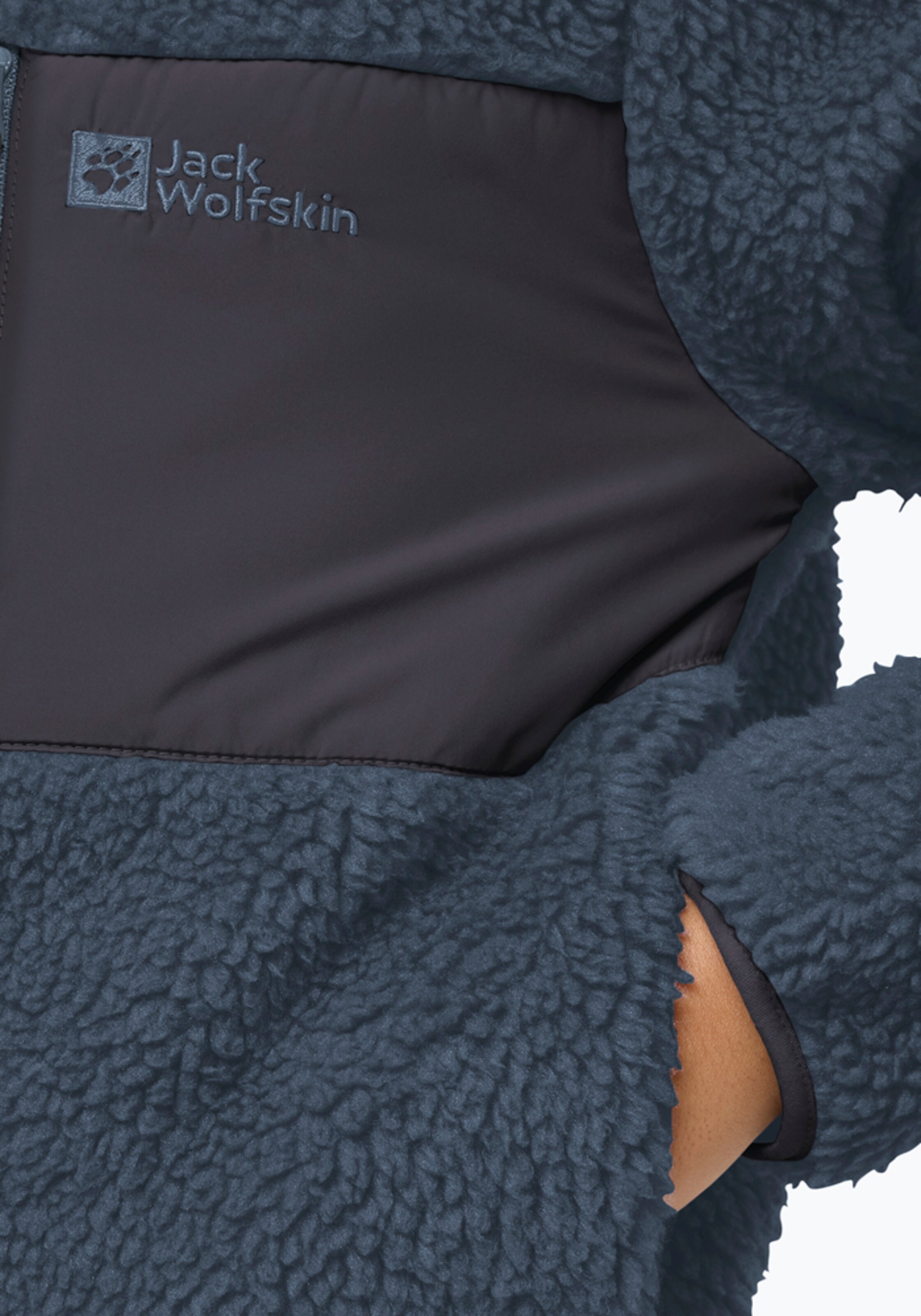 JACK WOLFSKIN Athletic Fleece Jacket in Blue