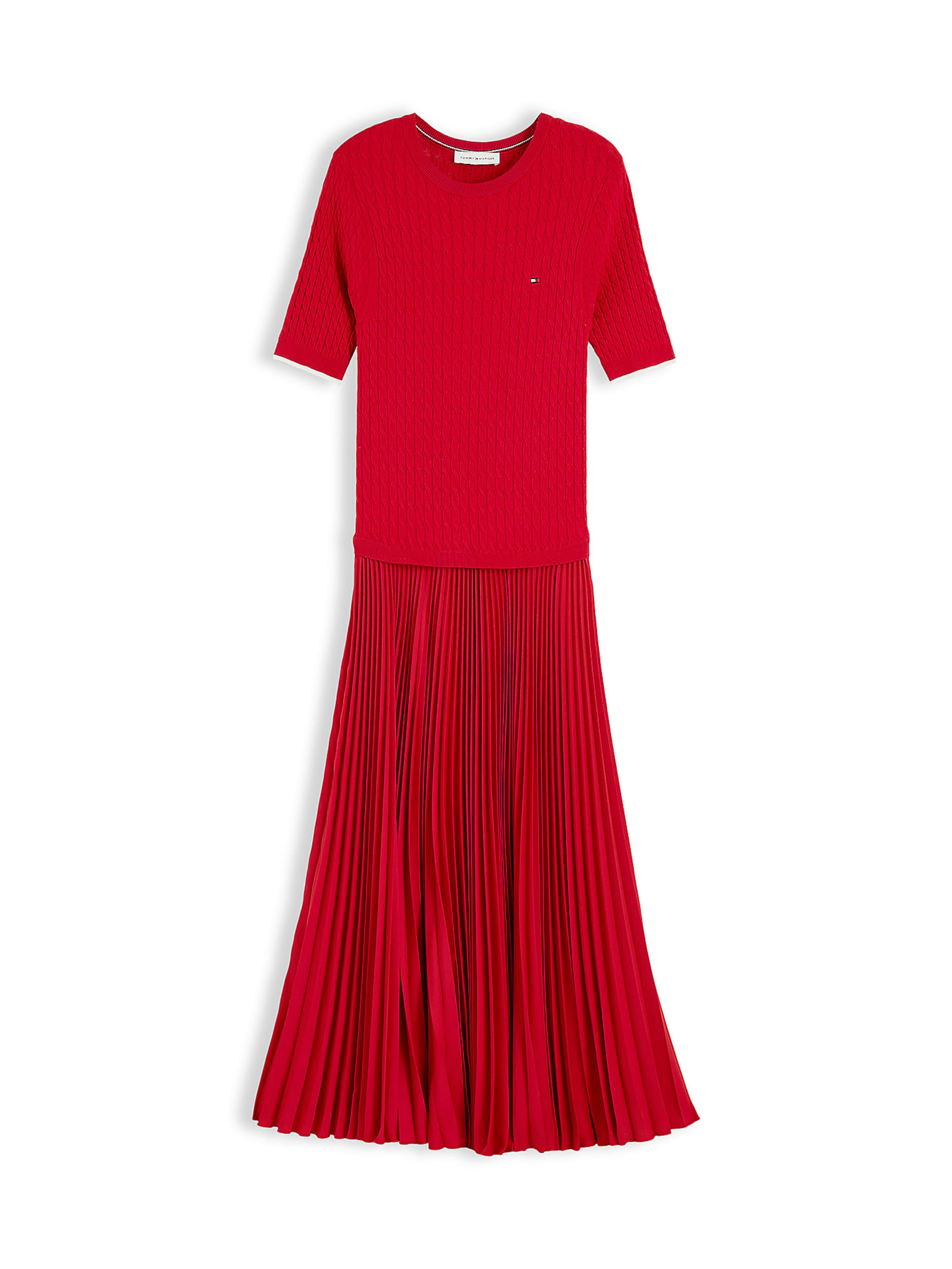 TOMMY HILFIGER Gebreide jurk in Rood: voorkant