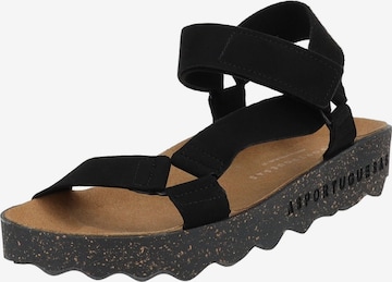 Sandales Asportuguesas en noir : devant