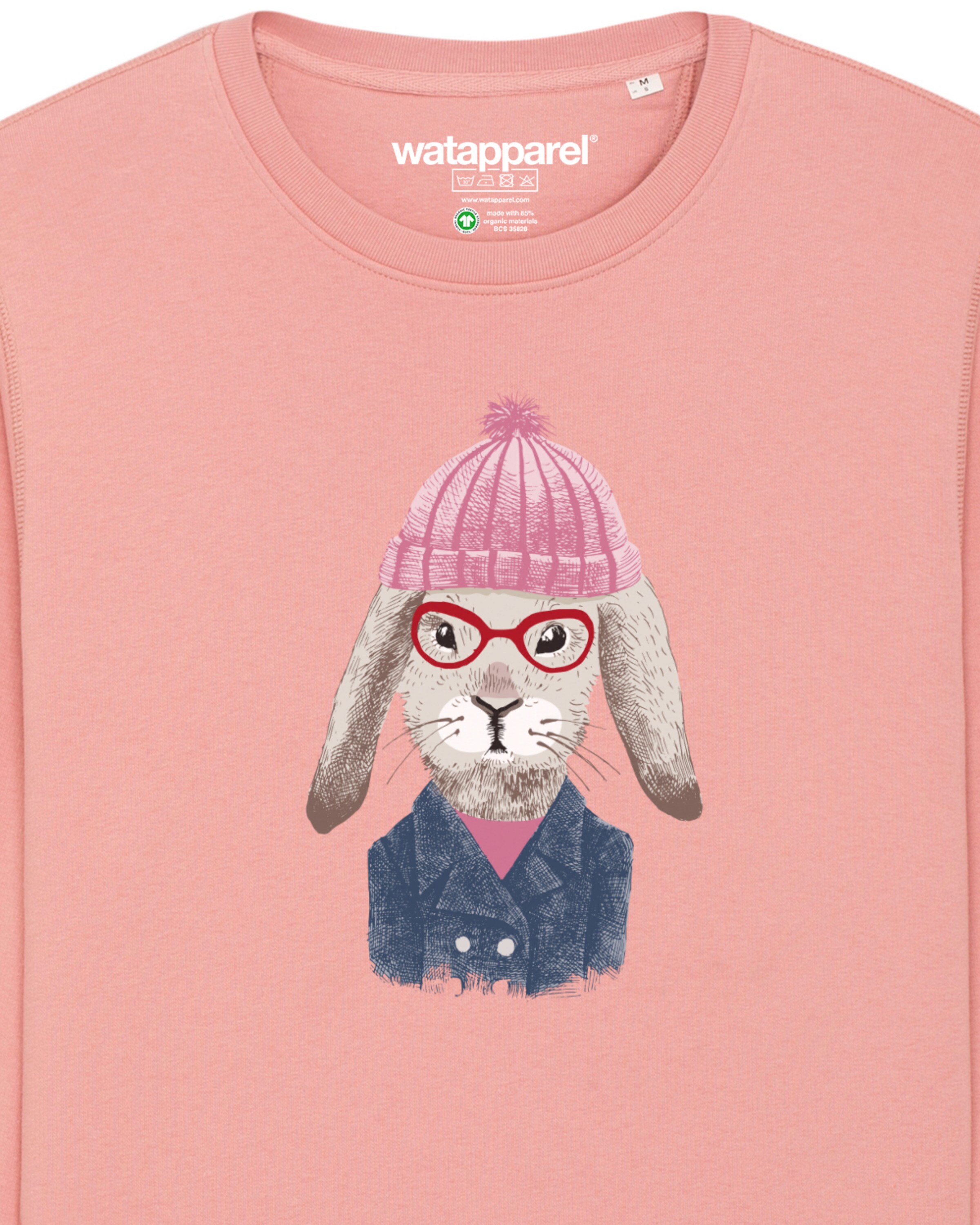 Sweat-shirt ' Hase ' Watapparel en rose