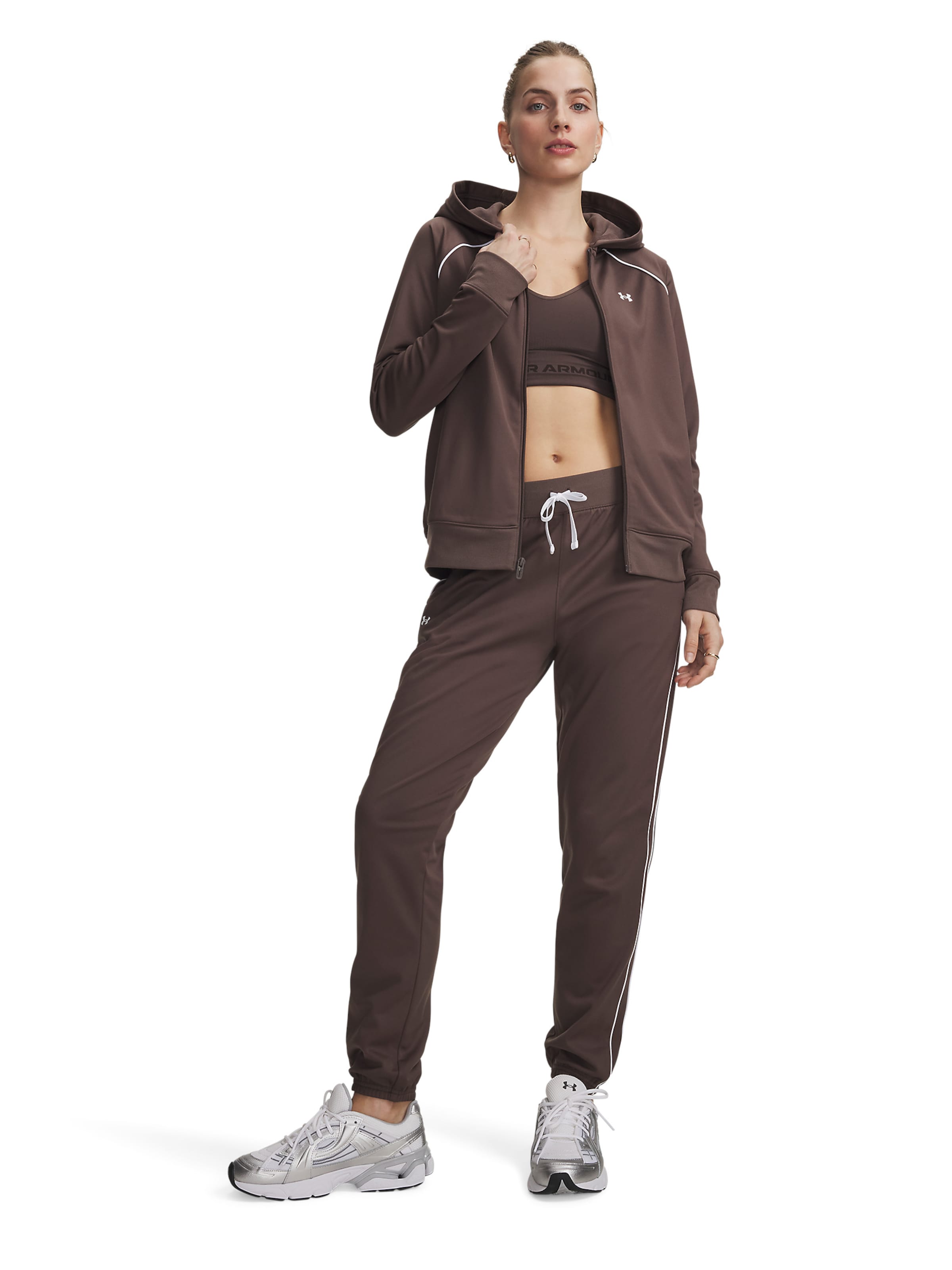 UNDER ARMOUR Trainingspak 'Rival' in Bruin: voorkant