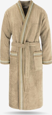 normani Long Bathrobe in Beige: front