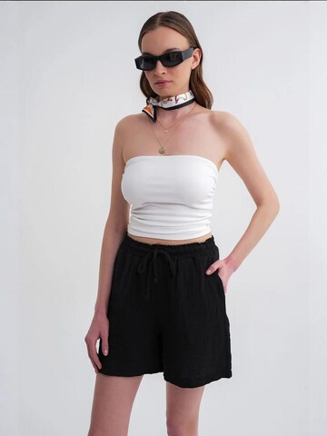 MixRay - Perna larga Calças em preto