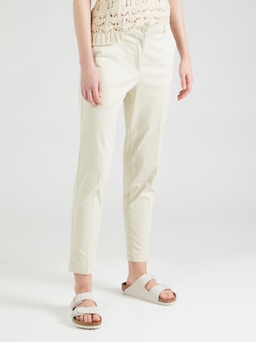 Sisley Slim fit Trousers with creases in Beige: front