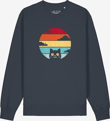 Watapparel Sweatshirt 'Retro Sunset Cat' in Grau: Vorderseite