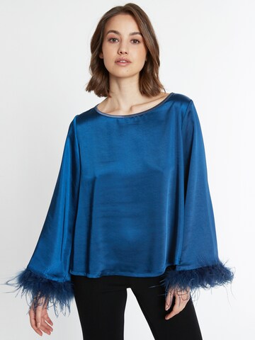 Ana Alcazar Top 'Sibala' in Blau: Vorderseite