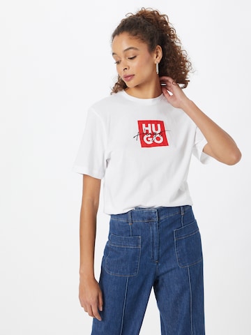 T-shirt 'Dashire' HUGO Red en blanc : devant