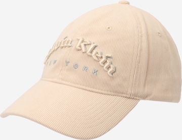 Casquette Calvin Klein en beige : devant
