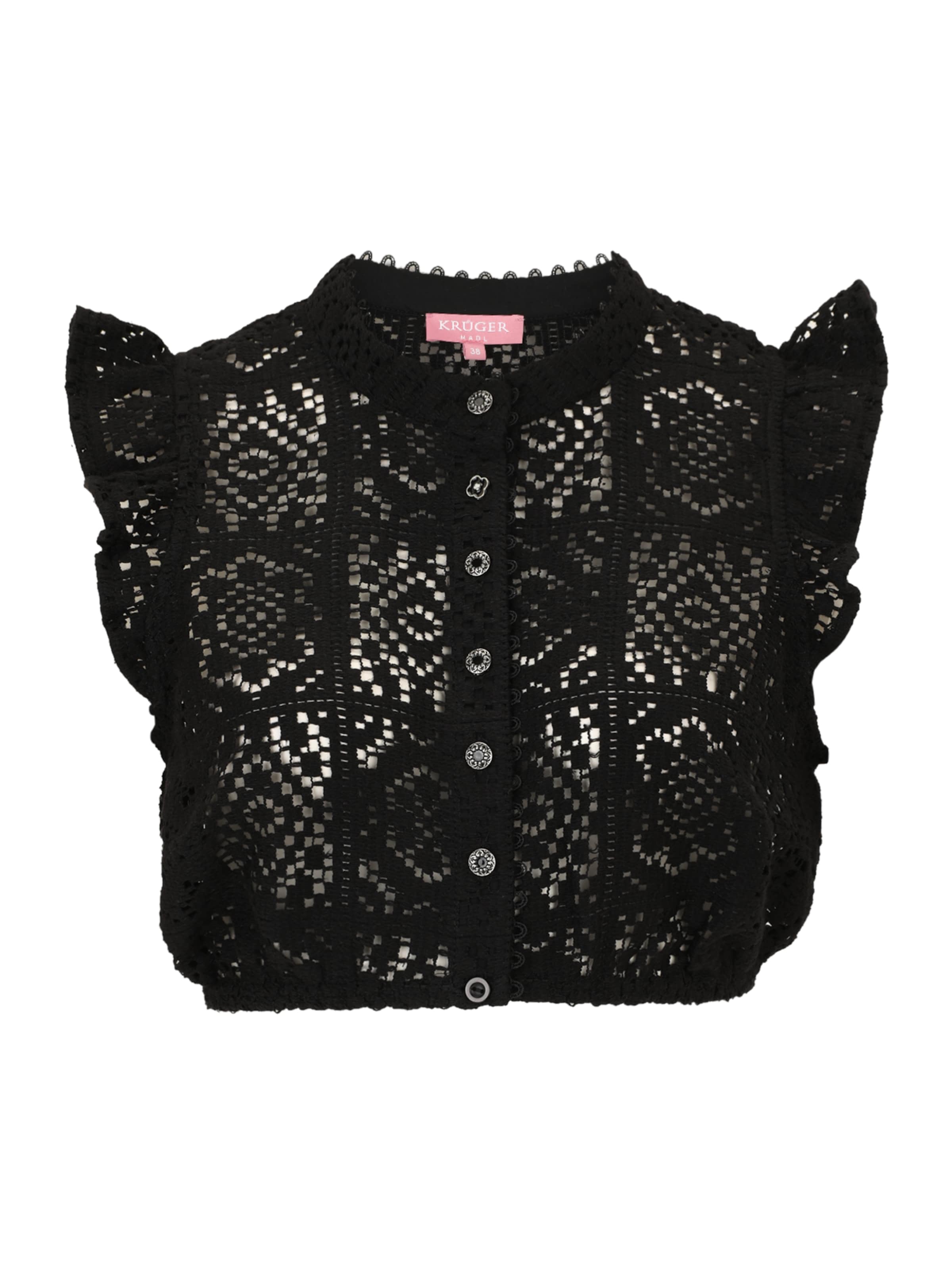 Krüger Madl Traditional Blouse 'Dana' in Black: front