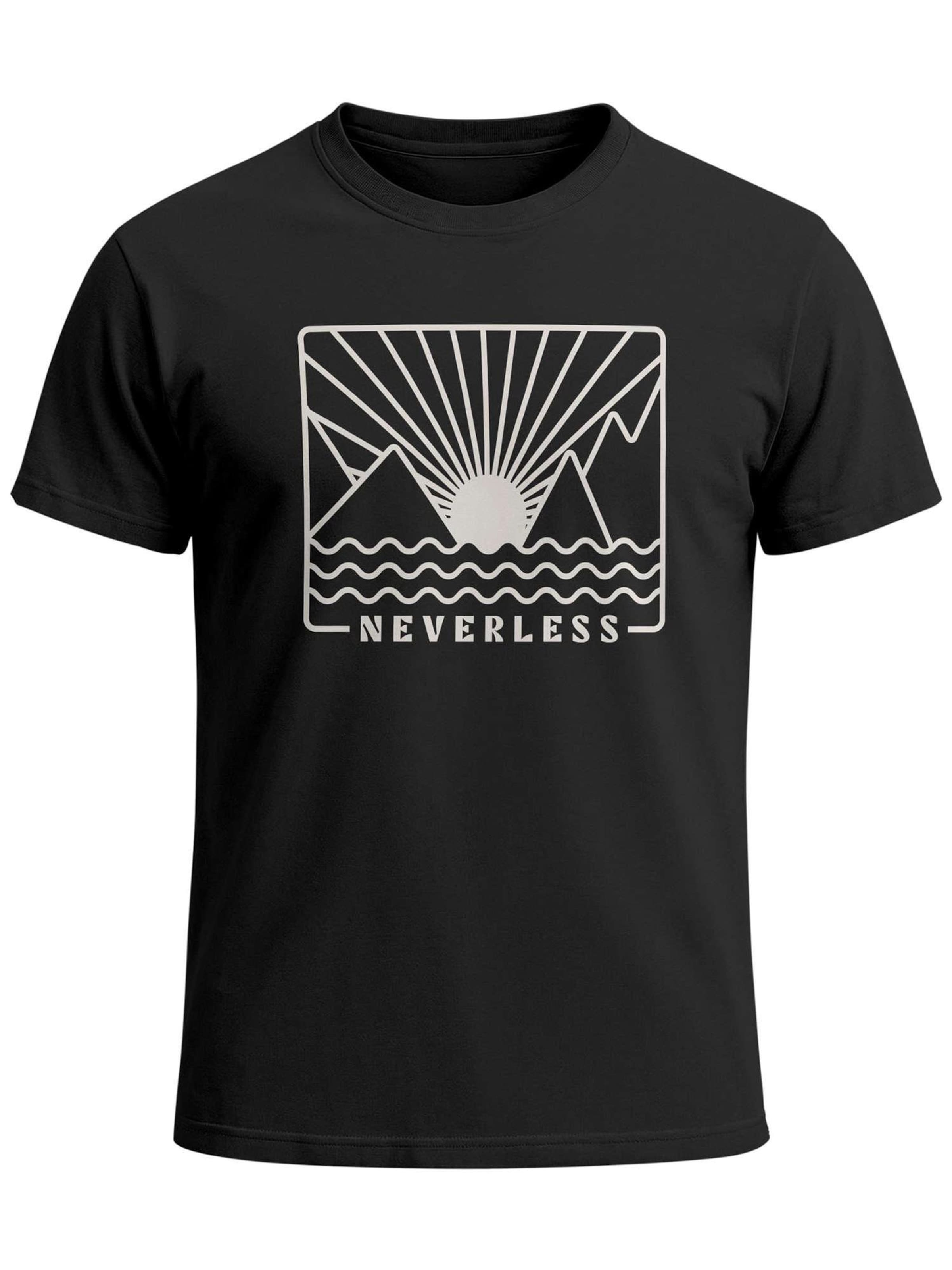 Neverless Shirt 'Sonnenuntergang' in Black: front
