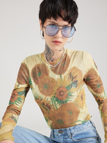 TOPSHOP Shirt 'National Gallery Van Gog' in Gelb