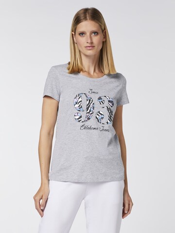 Oklahoma Jeans T-Shirt ' mit gemustertem Motiv ' in Grau: predná strana