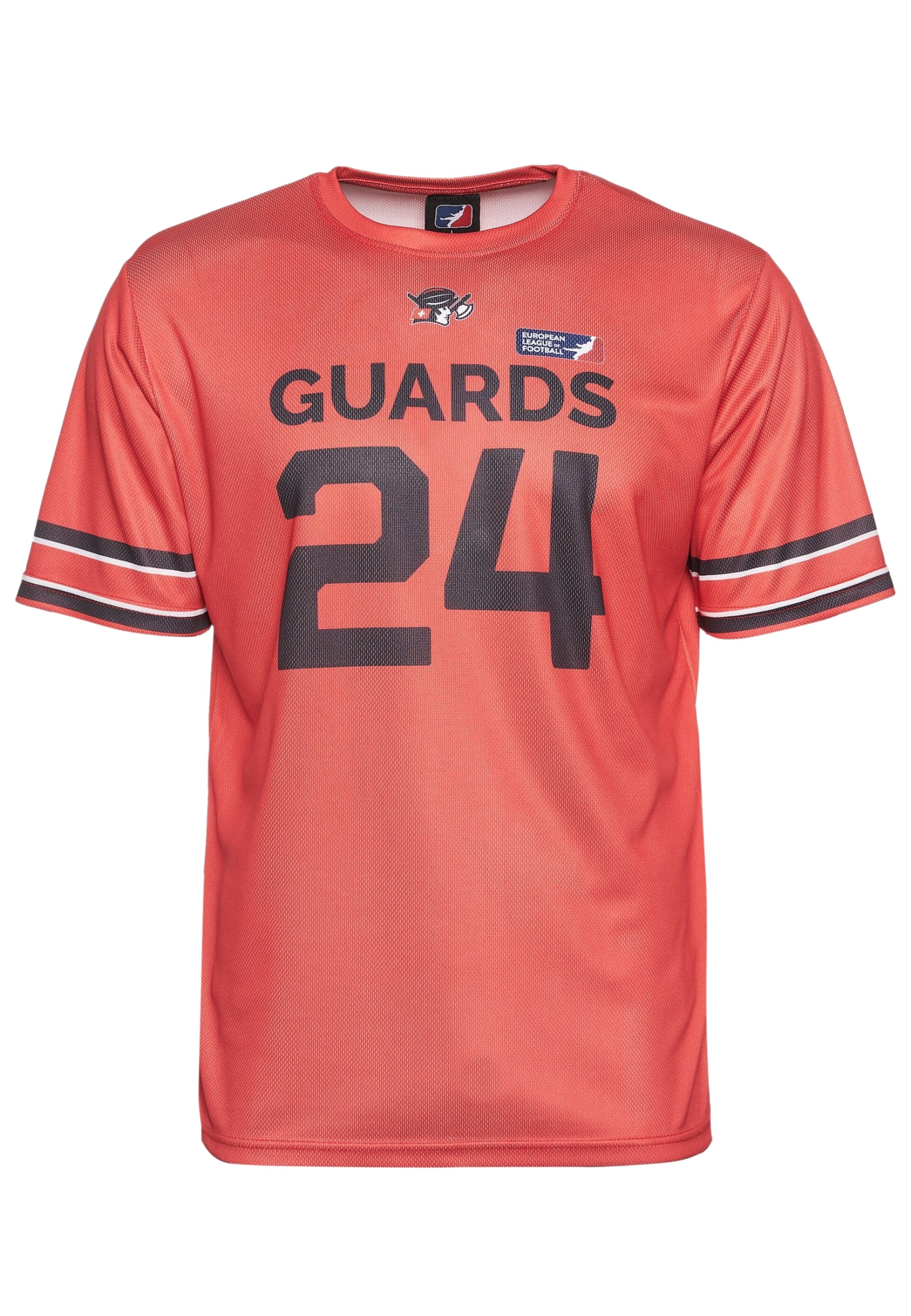 DEF T-Shirt 'DefShop x European League Of Football Helvetic Guards' in Rot: Vorderseite