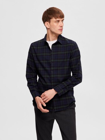 SELECTED HOMME Regular fit Button Up Shirt 'Owen' in Blue: front