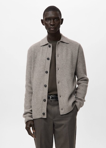 MANGO MAN Strickjacke 'Dina' in Braun: Vorderseite