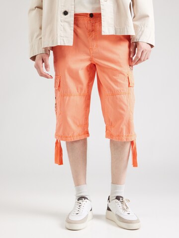 CAMP DAVID Regular Cargo Pants in Orange: front