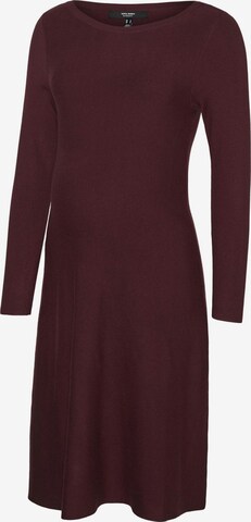 Vero Moda Maternity Knitted dress in Red: front