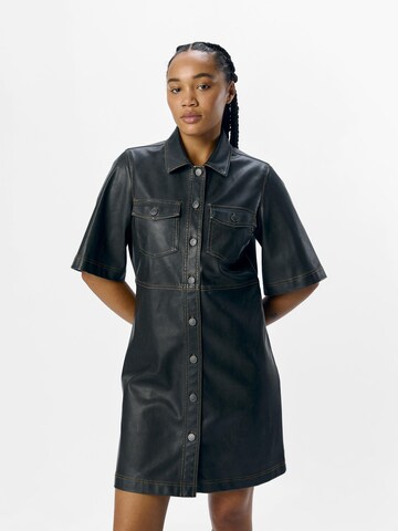 OBJECT Shirt dress in Black: front