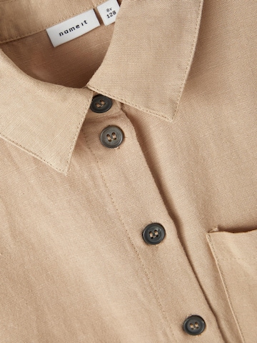 NAME IT Regular fit Button Up Shirt 'Faher' in Beige